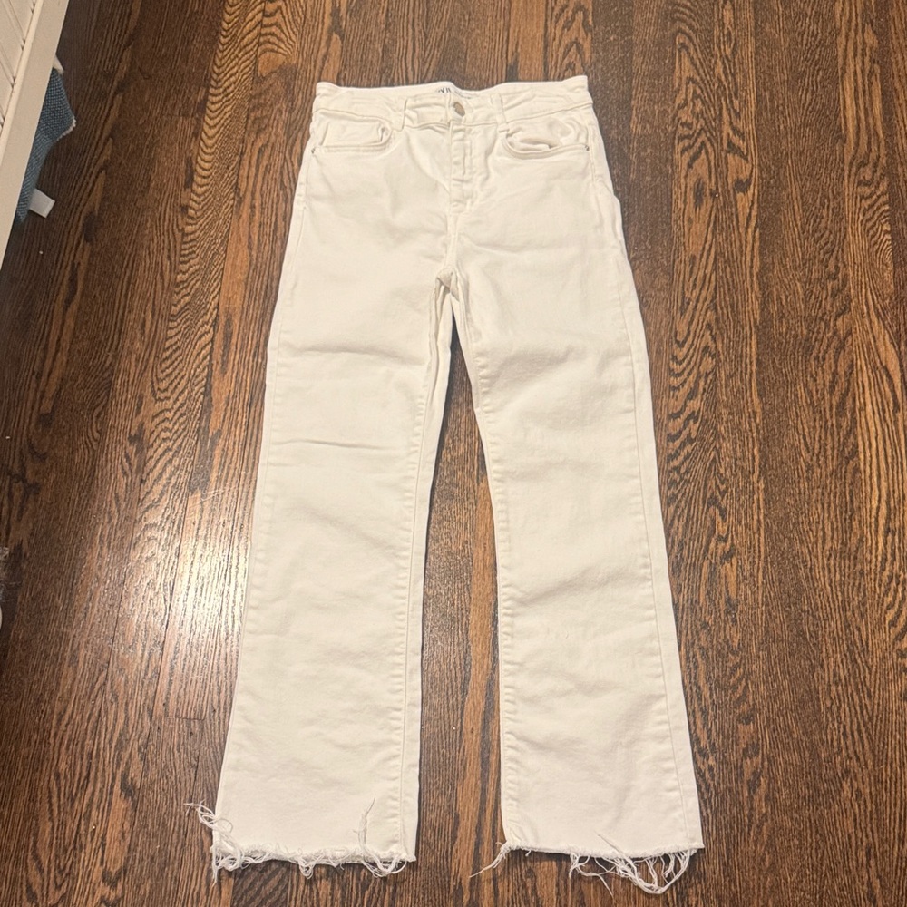 Zara White Flare Jeans